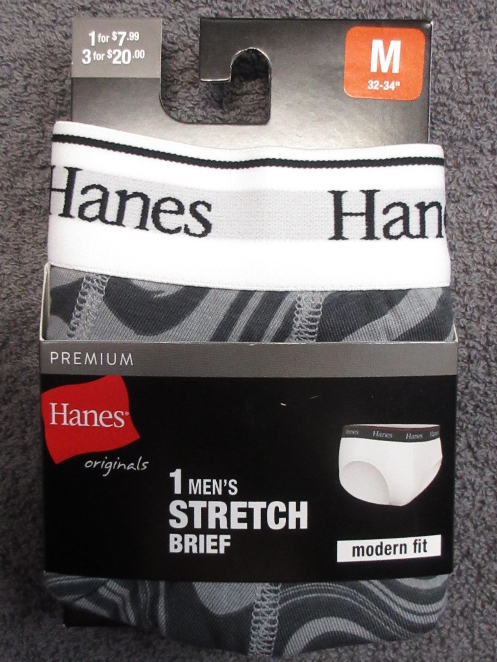 Hanes Originals men's stretch brief - no fly, low rise